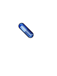a blue pill on a black background