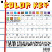 a sheet of paper with the words color key on it